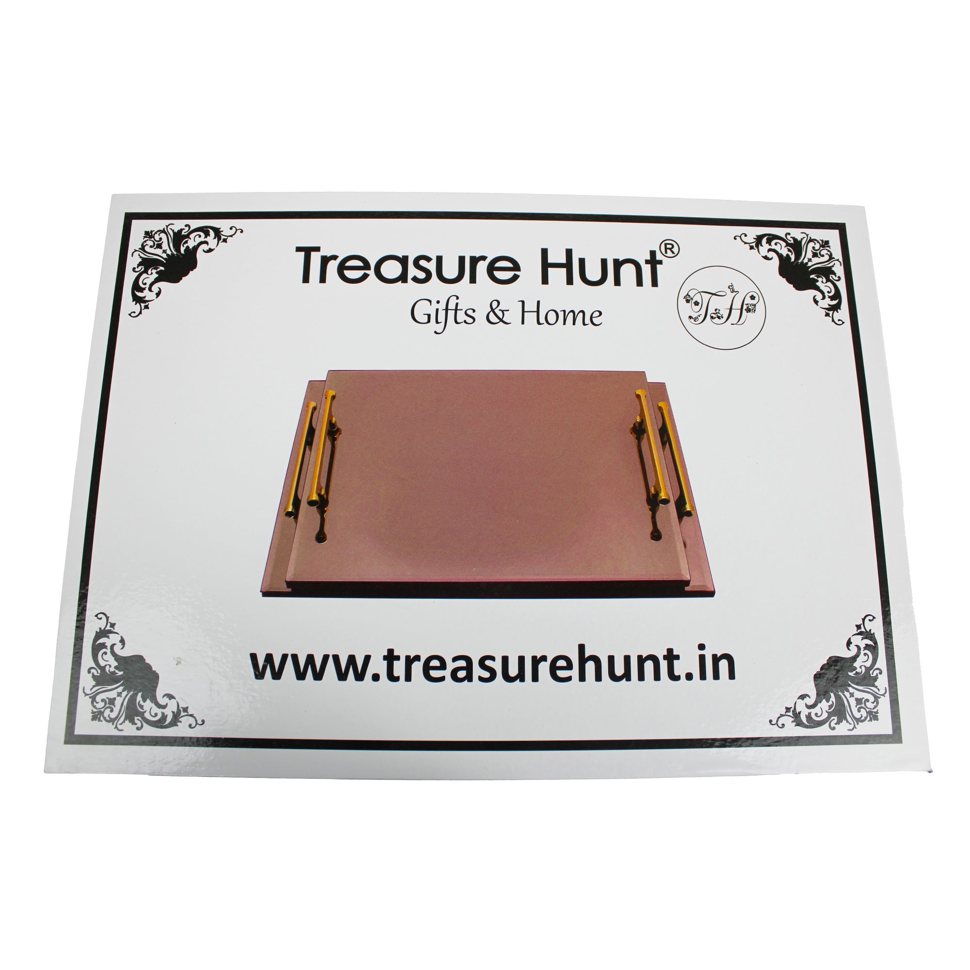 Premium Brown Glass Tray Set of Two